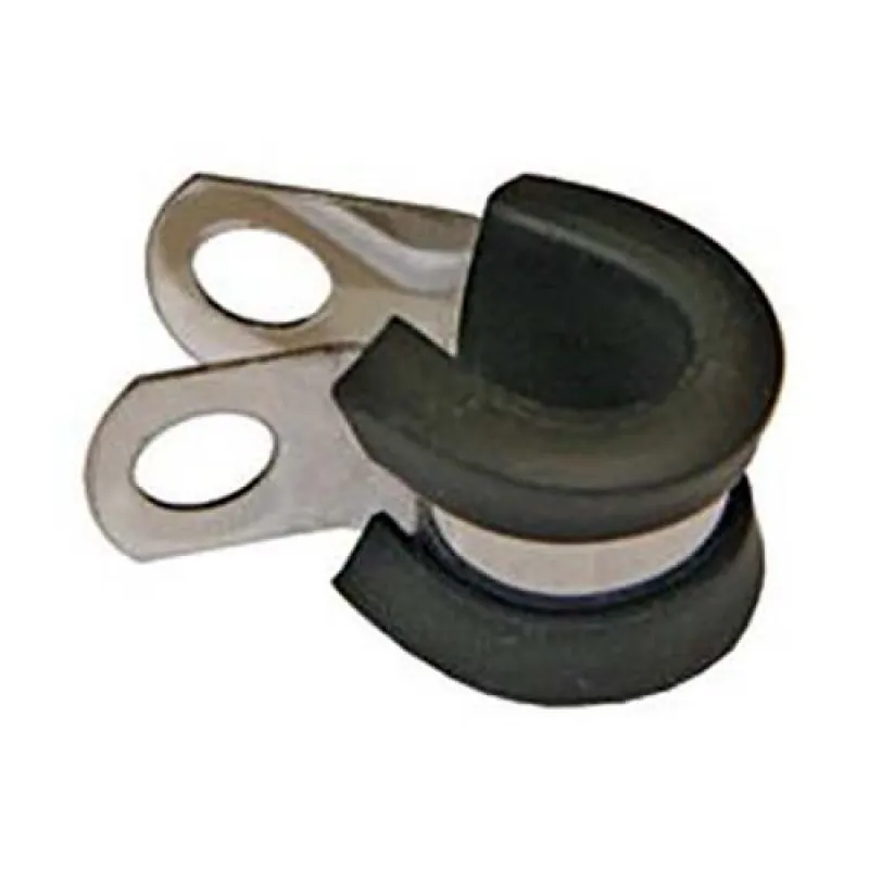 Steel pipe clamp for 3/8″ pipes with gasket, black