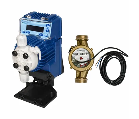 Pro dosing pump with a pulse water meter